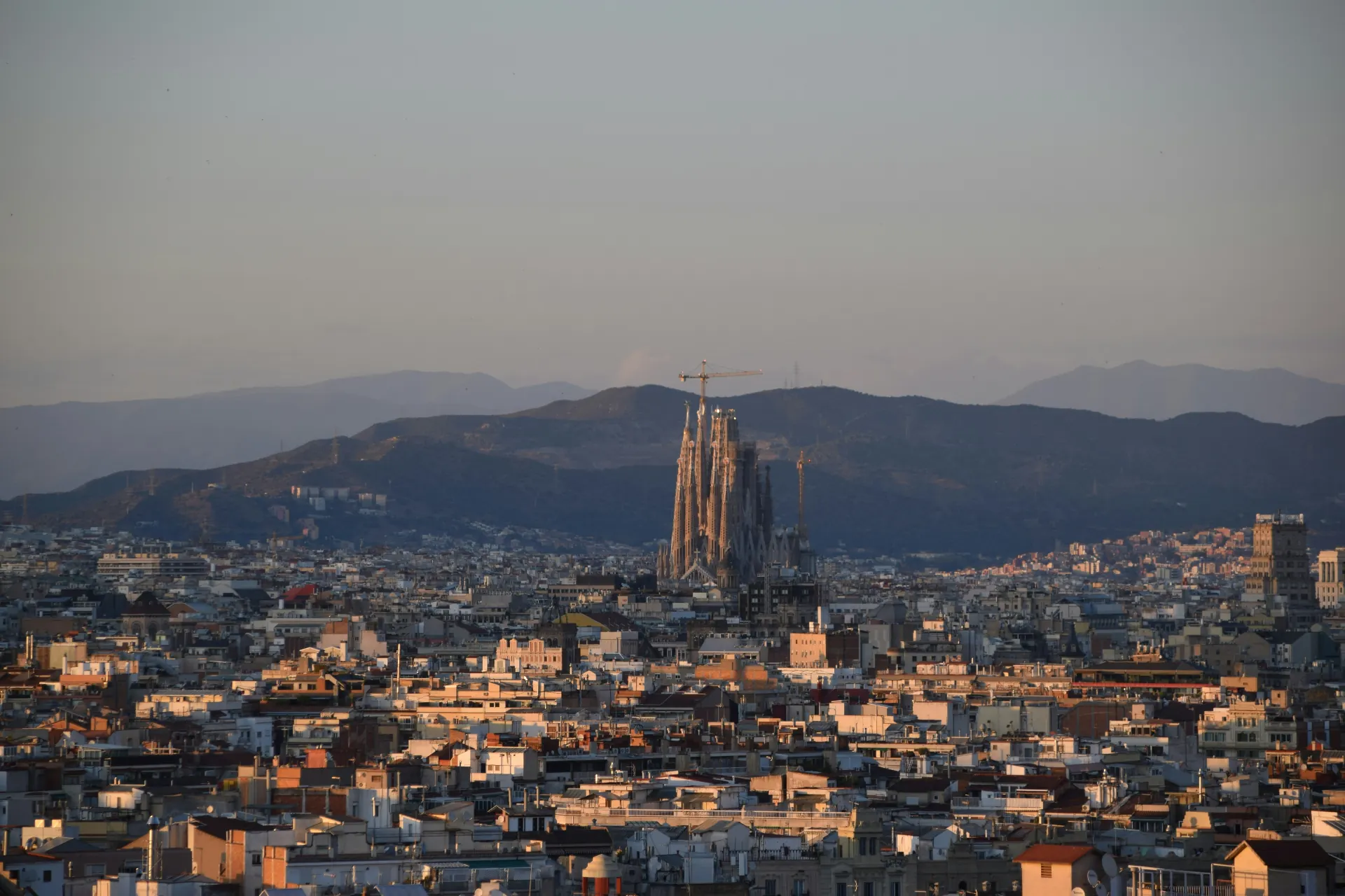 Barcelona skyline with the Sagrada Família